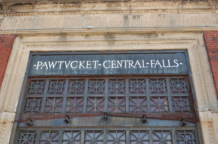the Pawtucket-Central Falls Railway Sign in Rhode Island