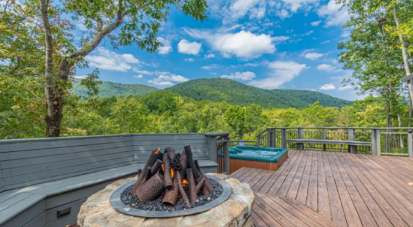 Sit In A Jacuzzi With Endless Mountain Views At This Log Cabin Airbnb In Georgia