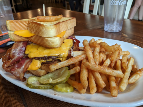 Served Between Two Grilled Cheese Sandwiches, The Holy Cow Burger In Idaho Means Business
