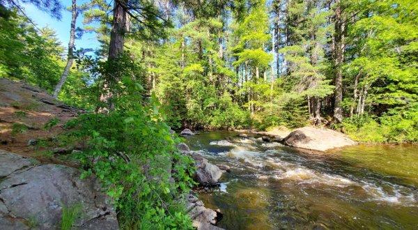 Camp Along A River In The Woods At Farquar-Metsa Tourist Park In Michigan’s Upper Peninsula