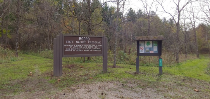 the entrance to Boord State Nature Preserve in Ohio