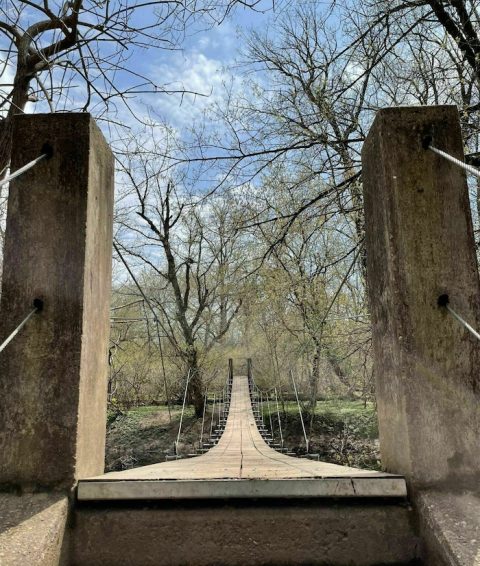 Walk Across A Pretty Swinging Bridge On This Loop Trail In New Jersey