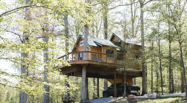 Sleep Among The Treetops At The Serenity House Treehouse In Tennessee