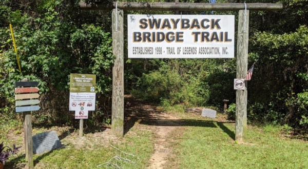 Walk Across A 290-Foot Bridge On Swayback Bridge Trail In Alabama