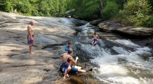 Take A Short 0.2-Mile Hike To A Fun Little Waterfall Swimming Hole In South Carolina