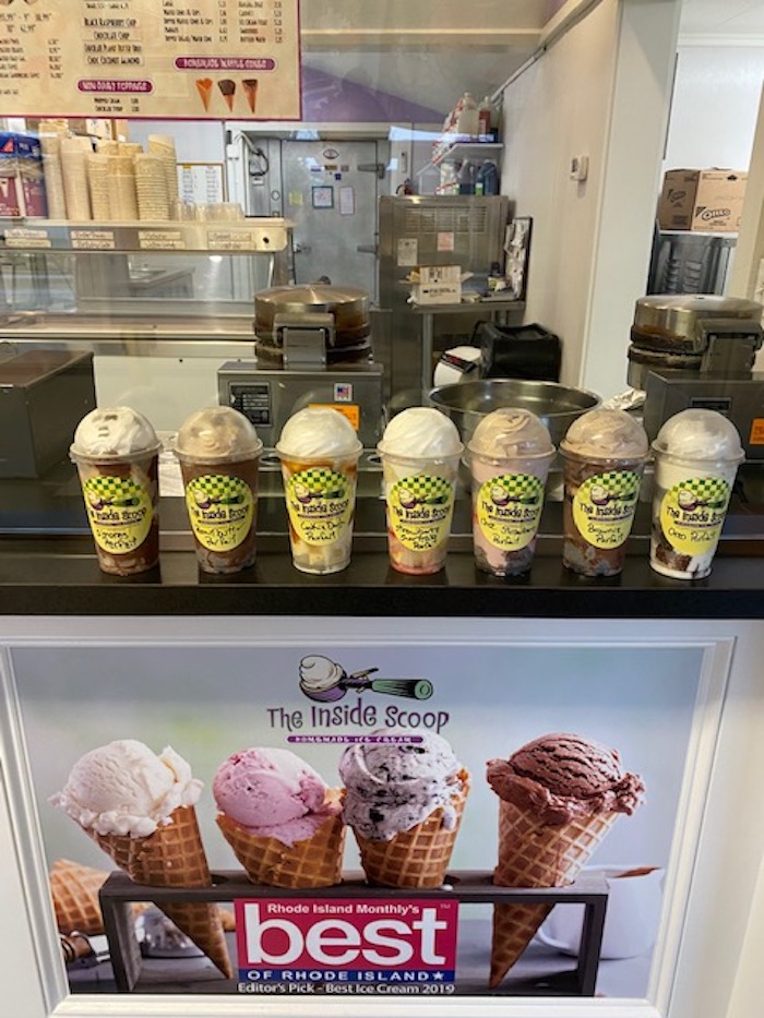 a variety of treats at The Inside Scoop in Rhode Island