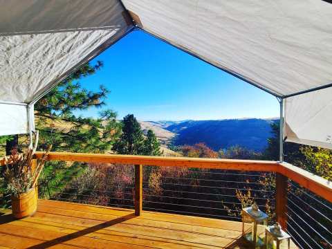 Wake Up To An Unbelievable View When You Sleep In This Canvas-Wall Tent On The Side Of A Mountain In Idaho
