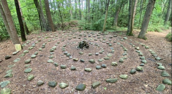 There’s A Tranquil Stone Labyrinth Hiding In Massachusetts’ Amethyst Brook Forest