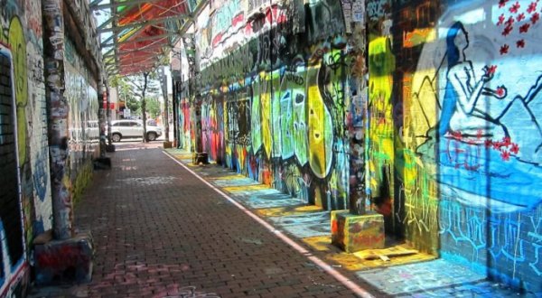 Covered With Art And Stained Glass, Modica Way May Be The Most Colorful Alleyway In Massachusetts