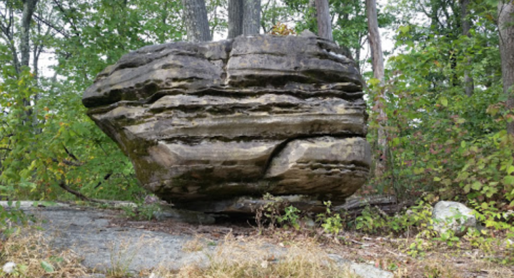 a large boulder at Jenny Jump State Park in New Jersey