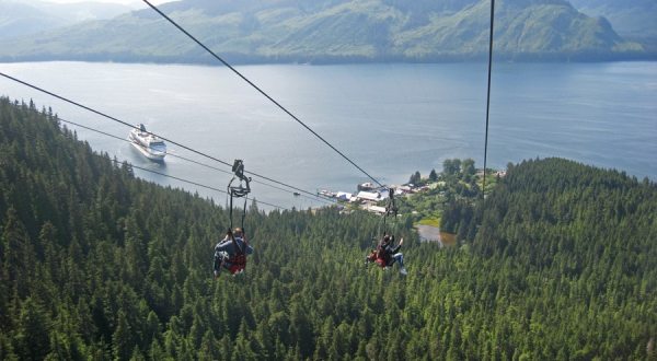 Take A Ride On The Longest Zipline In Alaska At Icy Strait Point