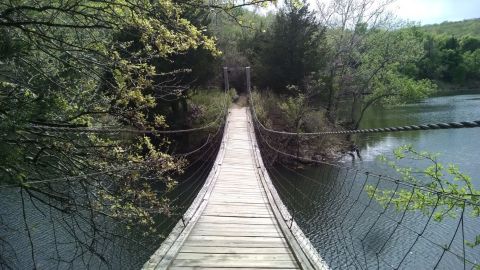 Explore A New Side Of Greenleaf State Park With the Ankle Express, A Special Trail with Suspension Bridge In Oklahoma
