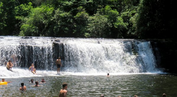 Hike Less Than Half A Mile To This Spectacular Waterfall Swimming Hole In North Carolina