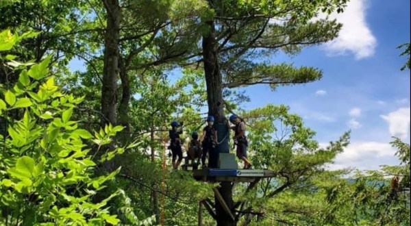 Whiz Through The Treetops At Zoar Outdoor Zip-Lining In Massachusetts