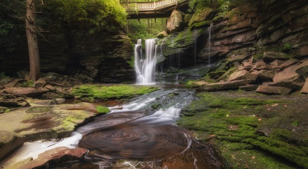 Elakala Falls Is A Picturesque Waterfall Hidden Just Steps From Blackwater Falls Lodge In West Virginia