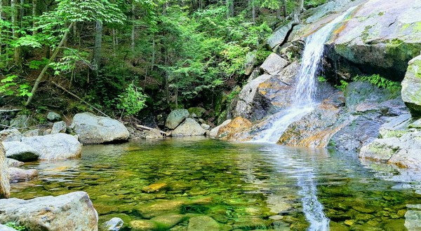 Hike Less Than 1.5-Miles To This Spectacular Waterfall Swimming Hole In New Hampshire