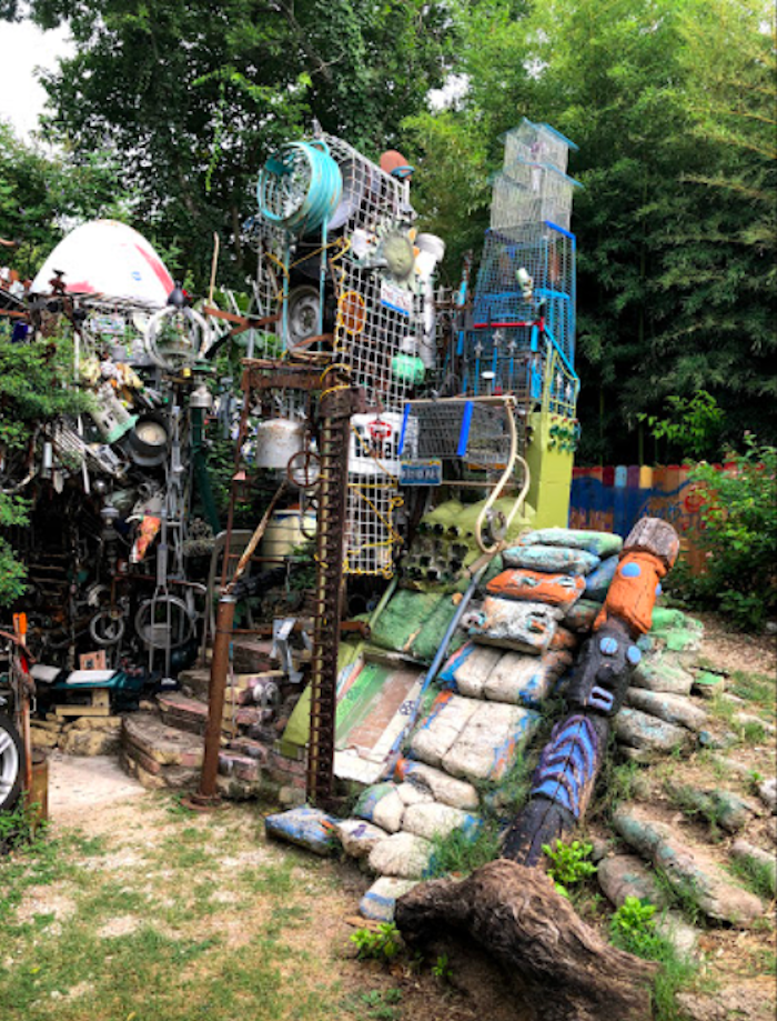 an abstract piece of art in cathedral of junk