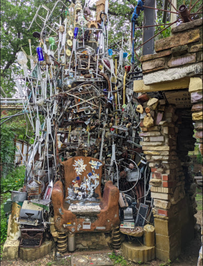 library chair in cathedral of junk
