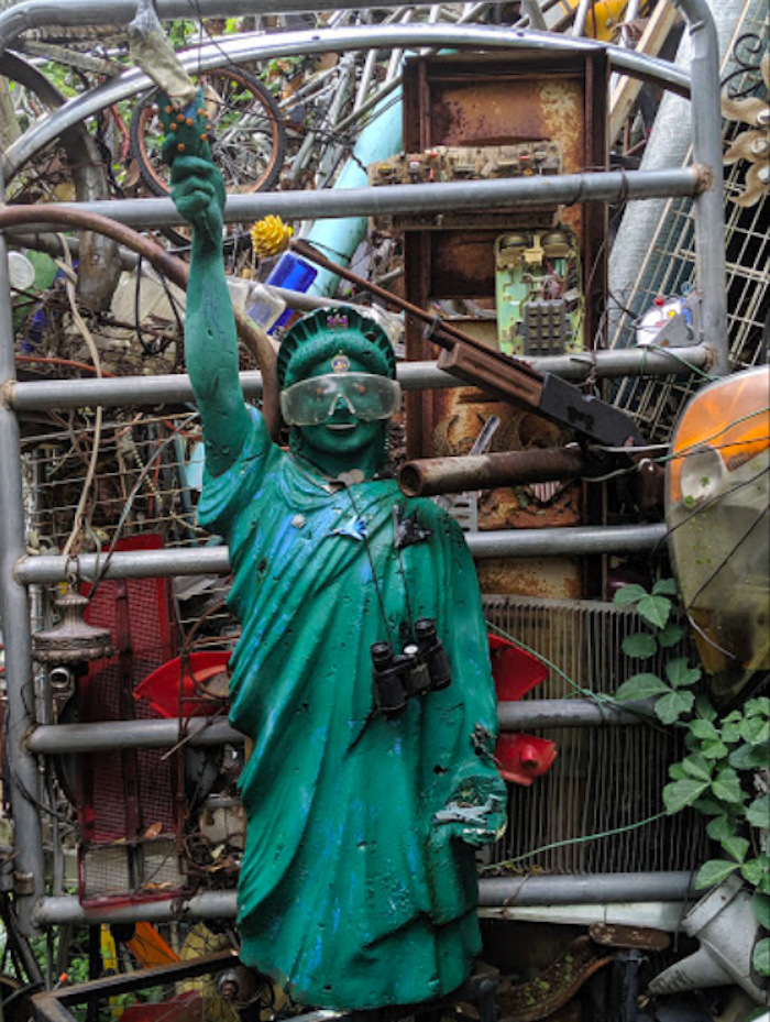 an American symbol in cathedral of junk