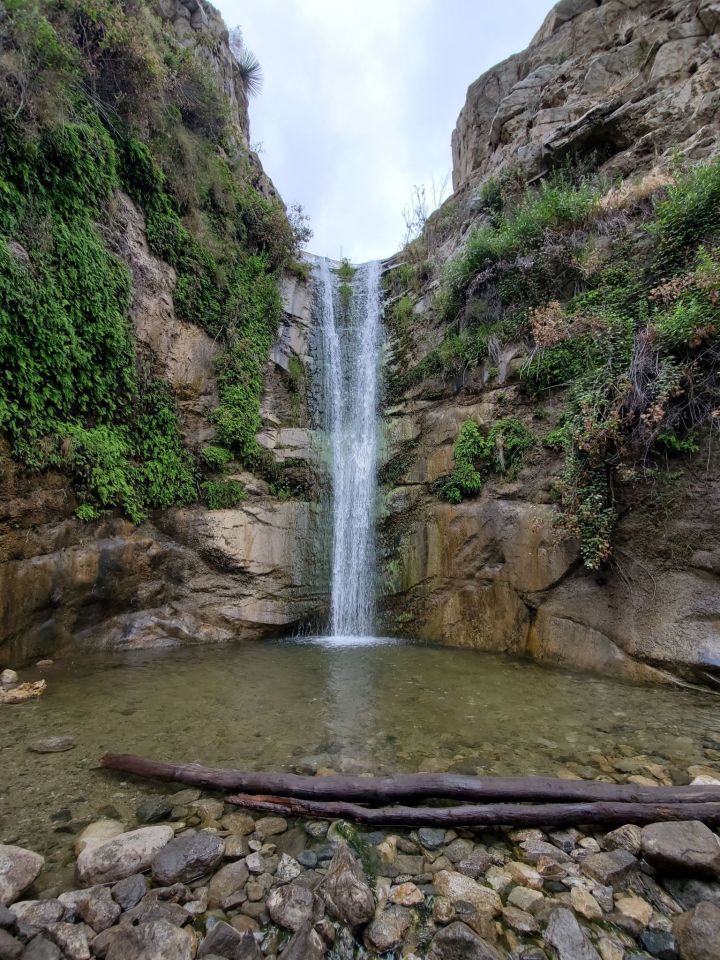 waterfall on Trail Canyon Falls in California