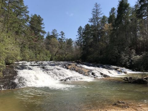 Hike To An Emerald Lagoon In South Carolina On The 0.9-Mile Lands Bridge Falls Trail