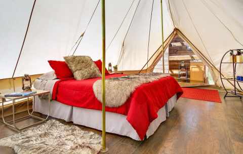 You Can Stay In A Canvas Tent On A Vineyard At Vino Camp Sawtooth In Idaho