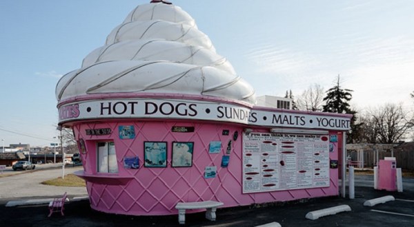 Tucked In A Giant Pink Ice Cream Cone, Kris And Kate’s Ice Cream In Missouri Scoops Up Deliciousness