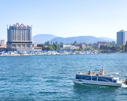 You Can Rent A Pontoon Boat For A Relaxing Day On Lake Coeur d'Alene In Idaho This Summer