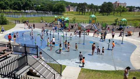 There’s A Playground And Splash Pad At World War II Memorial Park In Rhode Island