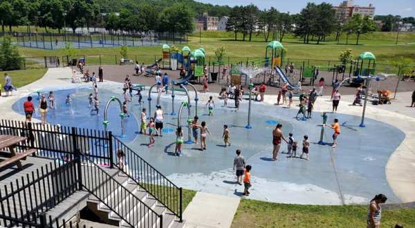 There’s A Playground And Splash Pad At World War II Memorial Park In Rhode Island