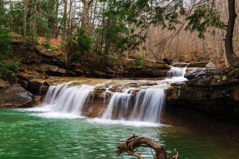 It's Easy To Miss Drawdy Falls, A Roadside Waterfall In Boone County, West Virginia