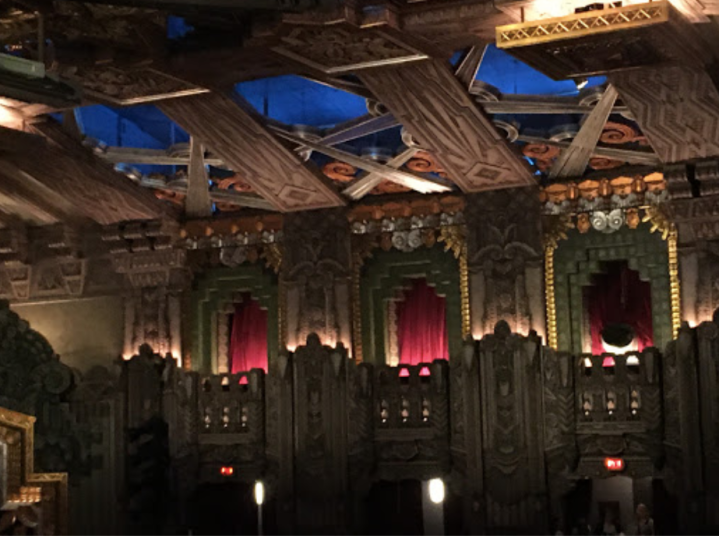 the balcony of Pantages Theatre in Hollywood