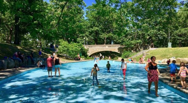 This Secret Summer Wading Pool Is An Oasis Within A Maine City Park