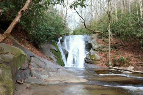 Take A Short 0.2-Mile Hike To The Swimming Hole At Widow's Creek Falls In Stone Mountain State Park In North Carolina