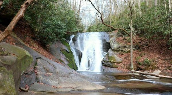 Take A Short 0.2-Mile Hike To The Swimming Hole At Widow’s Creek Falls In Stone Mountain State Park In North Carolina