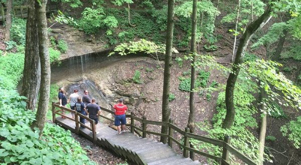 Hike Less Than A Mile To This Spectacular Waterfall Overhang In Iowa