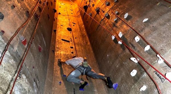 Climb The Walls Of A Silo At Upper Limits Rock Climbing Gym In Illinois