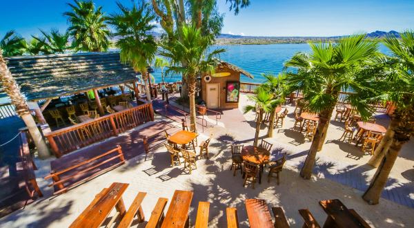 Sink Your Toes In The Sand At Turtle Beach Bar, A Tiki Bar In Arizona