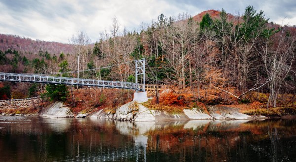 Walk Across A 224-Foot Suspension Bridge On Long Trail In Vermont