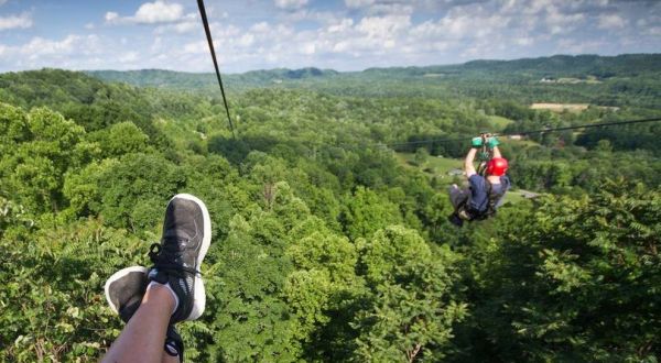 Fly Through The Air At 65 Miles Per Hour On This 1.5 Mile, 6 Zipline Course In West Virginia