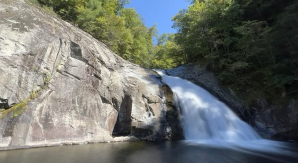 This 2.8-Mile Trail In North Carolina Leads To A Double Waterfall And A Waterfall Swimming Hole