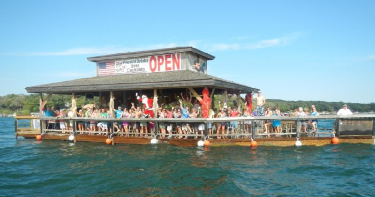 Ride A Floating Tiki Bar On Okoboji