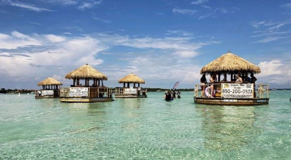 Turn Florida’s Waterways Into Your Own Oasis By Renting A Motorized Tiki Bar