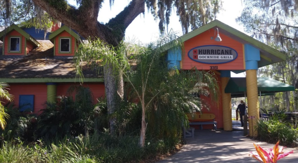 Dine Under A Giant Tropical Tiki Hut At Hurricane Dockside Grill In Florida