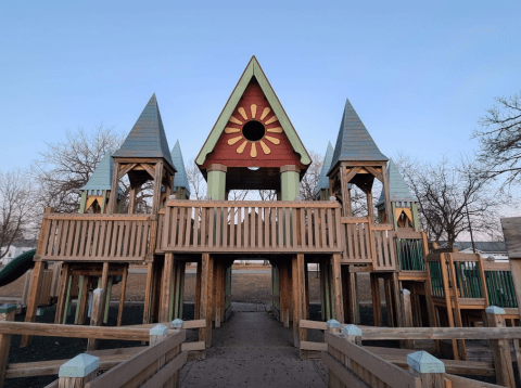 Kids Will Love Exploring Sherlock Forest Park, A Castle Playground In Minnesota That Comes Complete With A Dragon