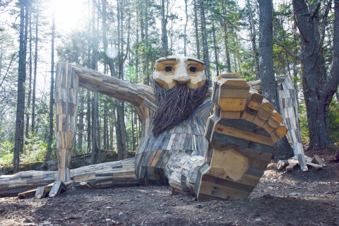 You'll Find Giant Trolls Hiding In The Woods At This Coastal Garden In Maine