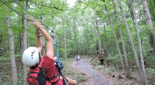 Zip Line Through 50 Acres Of Secluded Forest At Bear Mountain Adventure In Virginia