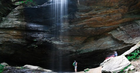 The Moore Cove Falls Trail In North Carolina Is A 1.2-Mile Out-And-Back Hike With A Waterfall Finish