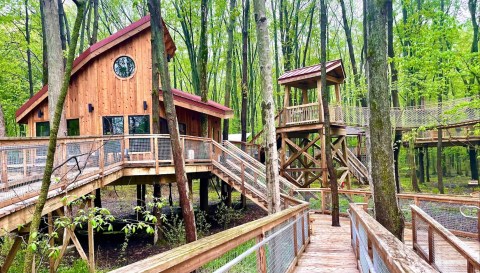 There's A Treehouse Village Near Detroit Where You Can Spend The Night