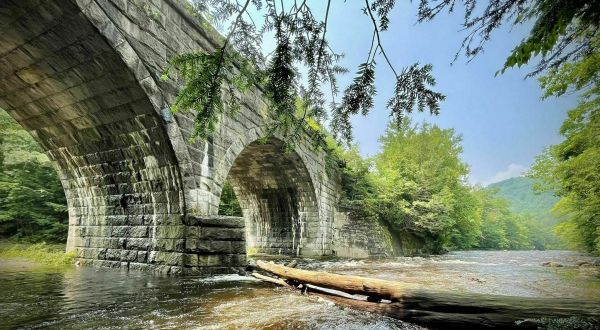 The One-Of-A-Kind Trail In Massachusetts With Arched Bridges And A River Is Quite The Hike